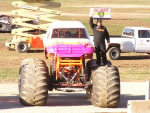 eradicator monster truck trailer fire